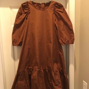 Zara cute parachute midi dress brown size small